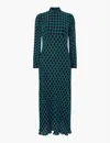 Whistles Womens Multi-coloured Abacus High-neck Checked Woven Midi Dress In Multi-coloured