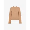 Whistles Womens Alana Crewneck Wool-blend Knitted Jumper Tan In Tan
