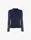 Whistles Womens Multi-coloured Animal-print Stretch-mesh Shirt In Multi-coloured