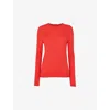 Whistles Womens Annie Metallic-weave Woven Top Red In Red