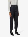 Whistles Womens Navy Authentic High-rise Straight-leg Jeans 32 In Navy