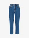 Whistles Womens Blue Authentic Slim-leg High-rise Cropped Jeans 29 In Blue