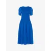Whistles Omens  Avery Smocked-bodice Short-sleeve Cotton Midi Dress