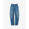 Whistles Omens  Barrel Elasticated-waist Stretch-denim Jean In Blue