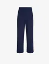 Whistles Womens Navy Camilla Wide-leg High-rise Stretch Woven Trousers 14 In Navy