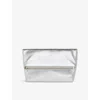 Whistles Womens Cecilia Fold-over Leather Make-up Bag Silver In Silver