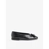 Whistles Cilou Tassel Croc Ballet Pump In Black