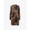 Whistles Womens Cleo Leopard-print Woven Mini Dress Multi-coloured In Multi-coloured