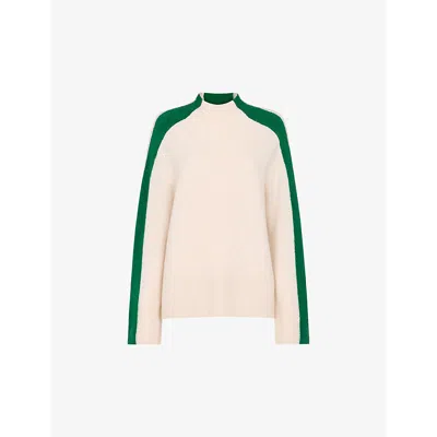 Whistles Omens  Colour-block Knitted Wool-blend Jumper In Multi-coloured