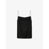 Whistles Womens Cowl-neck Regular-fit Stretch-velvet Cami Top Black In Black