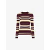 Whistles Womens Multi-coloured Crew-neck Multi-stripe Knitted Jumper In Multi