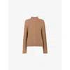 Whistles Omens  Cropped Cable-knit Wool-blend Jumper In Brown