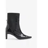 Whistles Womens Darla Crocodile-embossed Leather Heeled Ankle Boots Black Eur 39 / 6 Uk In Black
