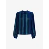 Whistles Womens Devore Velvet-texture Woven Blouse Multi-coloured In Multi-coloured