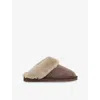 Whistles Omens  Emilia Cuff Sheepskin Slippers In Taupe