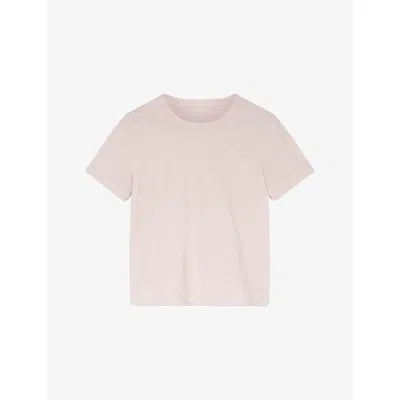 Whistles Womens Pale Pink Emily Ultimate Cotton-jersey T-shirt
