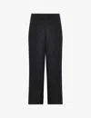 Whistles Womens Black Eva Sparkle Wide-leg Cropped High-rise Stretch-woven Trousers In Black