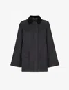 Whistles Womens Black Fern Pathc-pocket Wax-cotton Jacket In Black