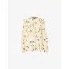 Whistles Womens White/multi Floral-print Long-sleeve Woven Blouse In Animal Print