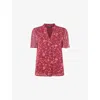 Whistles Womens Multi-coloured Floral-print V-neck Woven Blouse In Red