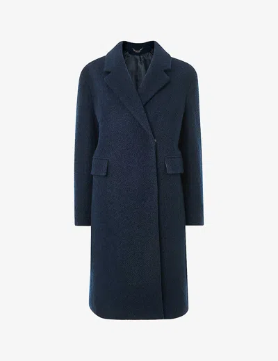Whistles Fran Boucle Coat In Green