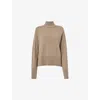 Whistles Cashmere Funnel Neck Sweater In Brown