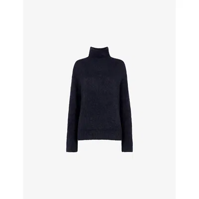 Whistles Omens  Funnel-neck Stretch Alpaca-blend Jumper In Black