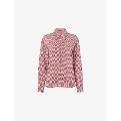 Whistles Womens Multi-coloured Geo-print Long-sleeved Woven Shirt In Pink
