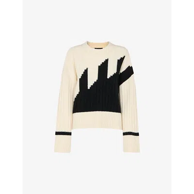 WHISTLES OMENS WHISTLES GRAPHIC-INTARSIA WOOL-BLEND JUMPER