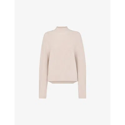 Whistles Womens High-neck Knitted Wool-blend Jumper Cream