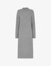 Whistles Womens Grey High-neck Relaxed-fit Stretch Wool-blend Midi Dress In Grey