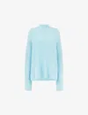 Whistles Womens Pale Blue High-neck Ribbed Knitted Jumper In Pale Blue