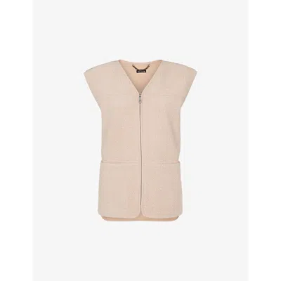 Whistles Womens Cream Josie Relaxed-fit Fleece Gilet