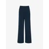 Whistles Womens Navy Joss Regular-fit High-rise Tailored Woven Trousers In Navy