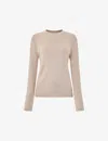 Whistles Womens Cream Keyhole-back Crew-neck Stretch-knit Top In Cream