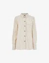 Whistles Womens Multicoloured Kwammie Striped Stretch-cotton Overshirt In Multicoloured
