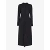 Whistles Womens Black Lea Ruffle-front Woven Midi Dress In Black