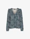 Whistles Lenny Abstract Cheetah Blouse In Multi-coloured