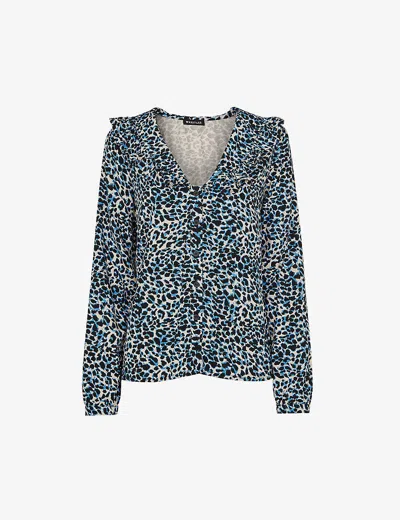 Whistles Lenny Abstract Cheetah Blouse In Multi-coloured