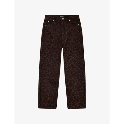 Whistles Womens Multi-coloured Leopard-print Barrel-leg Jean In Animal Print