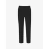 Whistles Ella Cropped Slim-leg Mid-rise Stretch-woven Trousers In Black