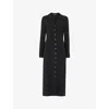 Whistles Omens  Limited Edition Elena Button-down Long-sleeve Stretch-woven Shirt Dress In Black