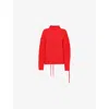 Whistles Womens Red Limited Edition Lacing-detail Rib Cotton-blend Knitted Jumper In Red