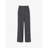 Whistles Womens Limited Edition Natalie Regular-fit High-rise Stretch Wool-blend Trousers Grey Marl In Grey Marl