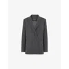 Whistles Womens Limited Edition Natalie Relaxed-fit Lapel-collar Stretch Wool-blend Blazer Grey Marl In Grey Marl