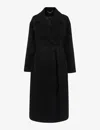 Whistles Womens Black Lorna Tie-waist Wool Coat In Black