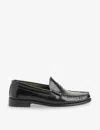 Whistles Womens Black Manny Slip-on Leather Loafers In Black