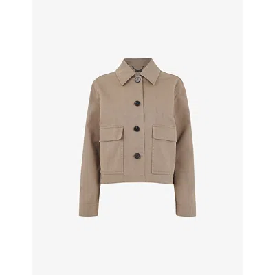 Whistles Womens Cream Marie Boxy-fit Button-up Cotton Jacket