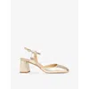 Whistles Womens Gold Matilda Ankle-strap Leather Heeled Shoes In Gold