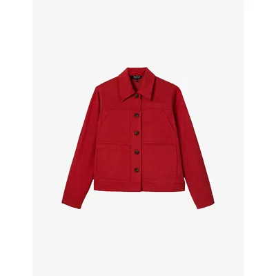 Whistles Mia Pocket Detail Jacket In Red